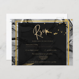 LeahG® Black Guld Alcohol Bläck Wedding INVITE Vykort