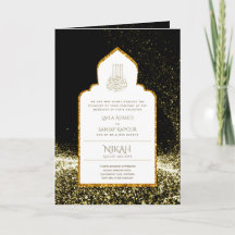 LeahG Black Guld islamiska muslimska Bröllopsinbju