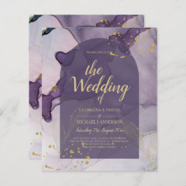 LeahG Bläck Ombre Lila Lavender Guld Bröllop