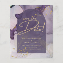 LeahG Bläck Ombre Lila Lavender Guld Bröllop