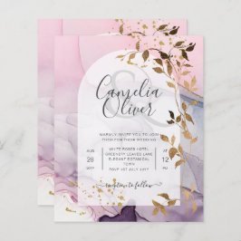 LeahG Bläck Ombre Lila Rosa Rosa Guld Bröllop