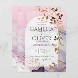 LeahG Bläck Ombre Lila Rosa Rosa Guld Bröllop