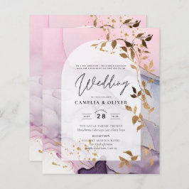 LeahG Bläck Ombre Lila Rosa Rosa Guld Bröllop