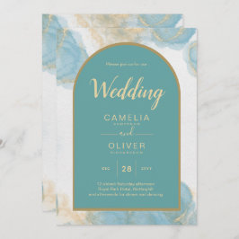 LeahG BLÄCK Sea Glass Turquise Teal Guld INBJUDAN