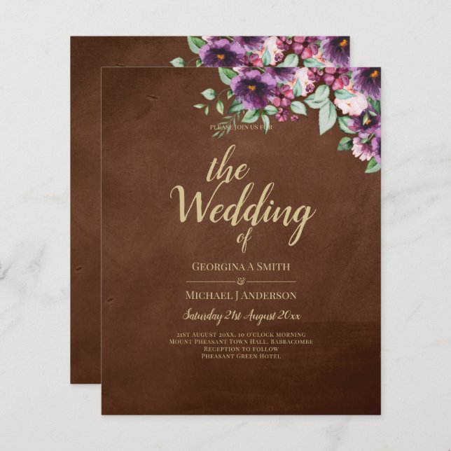 LeahG Brown Berry Plum Lila Bröllop Fall Winter (Fram/baksida)