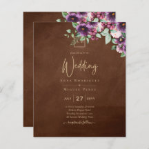 LeahG Brown Berry Plum Lila Bröllop Fall Winter