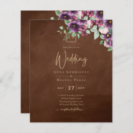 LeahG Brown Berry Plum Lila Bröllop Fall Winter