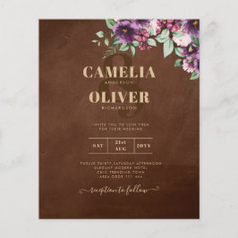 LeahG Brown Berry Plum Lila Bröllop Fall Winter Flygblad