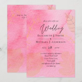 LeahG Budget Bröllop Rosa Peach Watercolor Abstrac