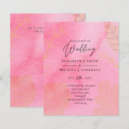 LeahG Budget Bröllop Rosa Peach Watercolor Abstrac