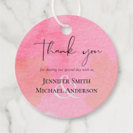 LeahG Budget Bröllop Rosa Persika Akvarell Abstrak Gåvor Etiketter