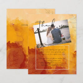 LeahG Budget Bröllop Watercolor Sunset Höst löv