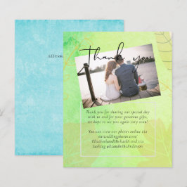 LeahG Budget Bröllop Watercolor Teal Grönt Blue