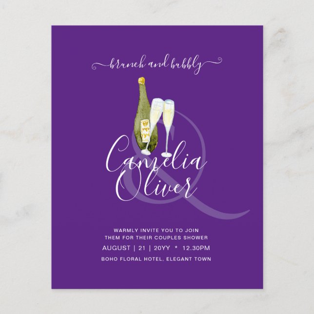 LeahG BUDGET Brunch BubLY Möhippa Bröllop Flygblad (Framsidan)