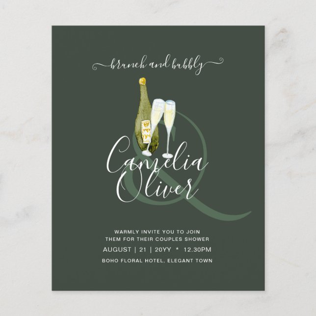 LeahG BUDGET Brunch BubLY Möhippa Bröllop Flygblad (Framsidan)