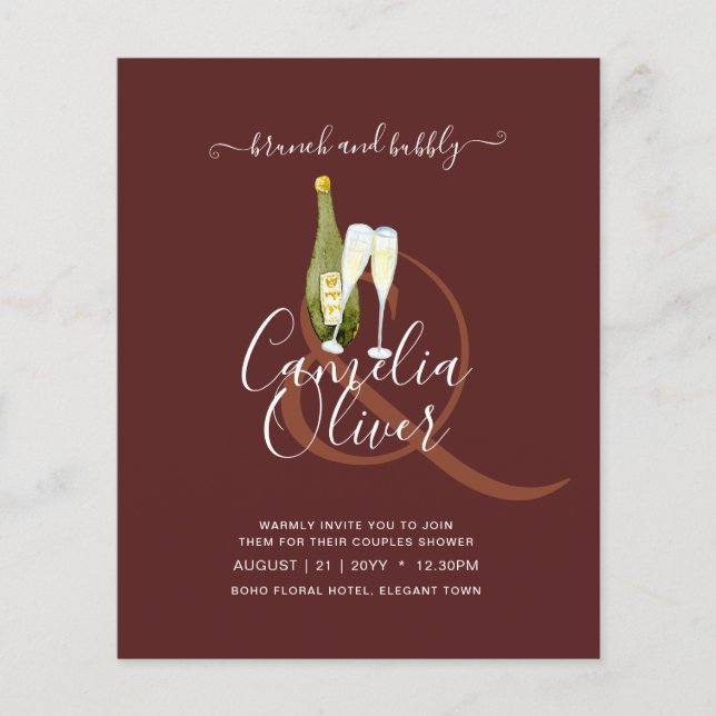 LeahG BUDGET Brunch BubLY Möhippa Bröllop Flygblad (Framsidan)