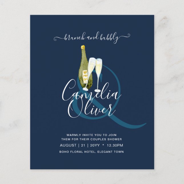 LeahG BUDGET Brunch BubLY Möhippa Bröllop Flygblad (Framsidan)