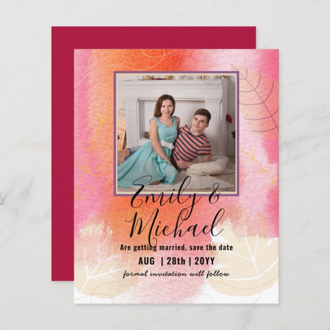 LeahG Budget FOTO Spara Datum Fruktig Bär Abstrakt (Fram/baksida)