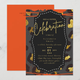 LeahG Budget Glam Chic Möhippa Guld Orange Inbjudningar