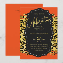 LeahG Budget Glam Chic Möhippa Guld Orange Inbjudningar