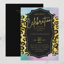 LeahG Budget Glam Chic Möhippa Unicorn Guld Inbjudningar