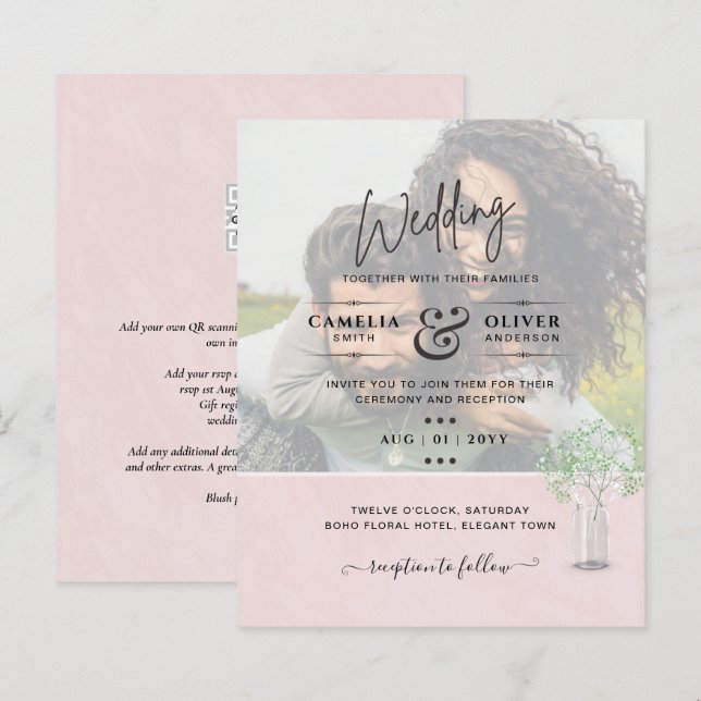 LeahG BUDGET Gypsophila PHOTO OVERLAY Bröllop (Fram/baksida)