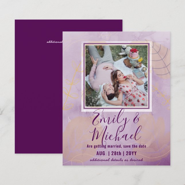 LeahG BUDGET PHOTO Spara Data Watercolor Löv (Fram/baksida)