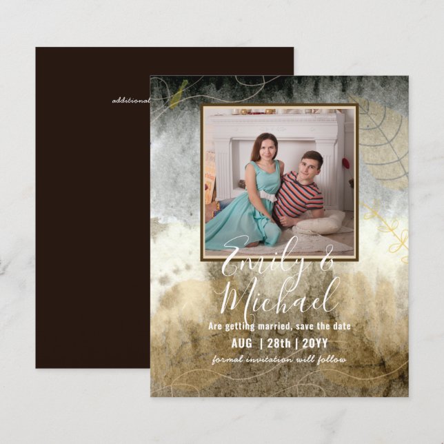 LeahG Budget PHOTO Spara Date Moody Abstrakt Goth (Fram/baksida)