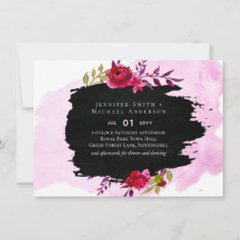 LeahG Budget Rosa Ros Svart Modern Bröllop