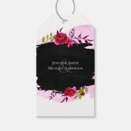 LeahG Budget Rosa Svart Modern Bröllop Presentetikett
