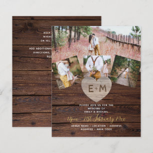LeahG BUDGET Rustic Wood Heart PHOTO BRÖLLOP