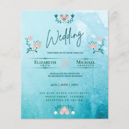 LeahG BUDGET Wedding Bjud in folkkonst Teal Rosa