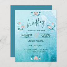 LeahG BUDGET Wedding Bjud in folkkonst Teal Rosa