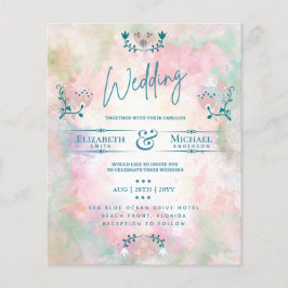 LeahG BUDGET Wedding Bjud in folkkonst Teal Rosa