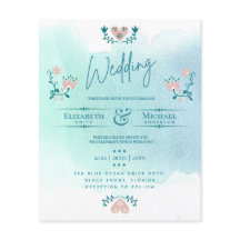 LeahG BUDGET Wedding Bjud in folkkonst Teal Rosa