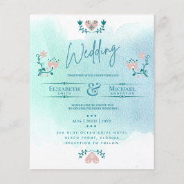 LeahG BUDGET Wedding Bjud in folkkonst Teal Rosa