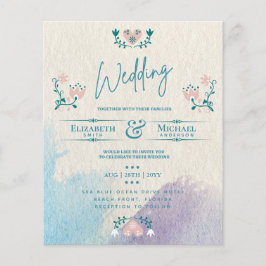 LeahG BUDGET Wedding Bjud in folkkonst Teal Rosa