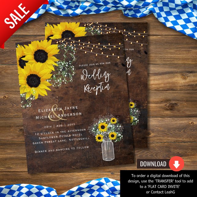 LeahG Budget Wedding RECEPTION Rustic Sunwers (Skapare uppladdad)