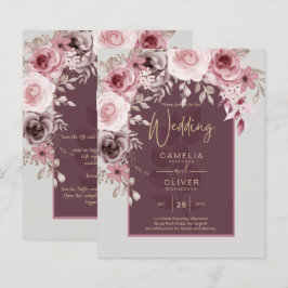 LeahG Burgundy  Rosa ros Fall Wedding Inv.