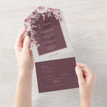 LeahG Burgundy  Rosa ros Fall Wedding Inv.