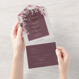 LeahG Burgundy Rosa ros Fall Wedding Inv.