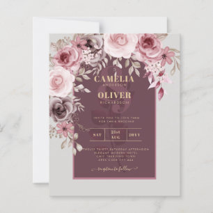 LeahG Burgundy Rosa ros Fall Wedding Inv.