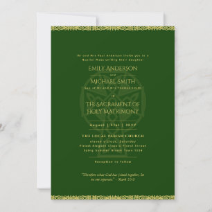 LeahG Celtic Kor katolska Bröllop Nuptial Mass Inbjudningar