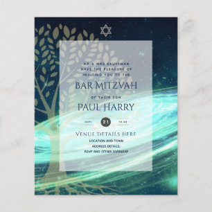 LeahG Elegant Chic Pub Mitzvah Jewish Torah Chic Flygblad