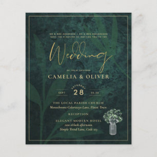 LeahG Emerald Forest Grönt Wedding INVITE Flygblad