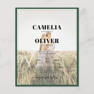 LeahG Emerald Forest Grönt Wedding INVITE Flygblad
