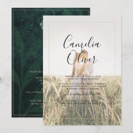 LeahG Emerald Forest Grönt Wedding INVITE Inbjudningar
