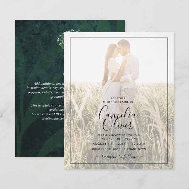 LeahG Emerald Grönt Gypsophila Mason Burk Bröllop (Fram/baksida)