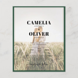 LeahG Emerald Grönt Photo Overlay bröllopsinbjudan Flygblad