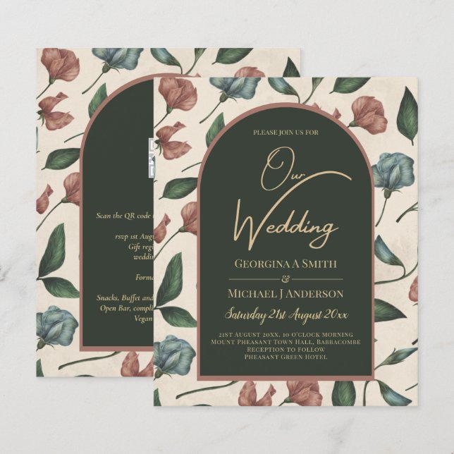 LeahG Emerald Grönt Terracotta Guld FALL Wedding (Fram/baksida)